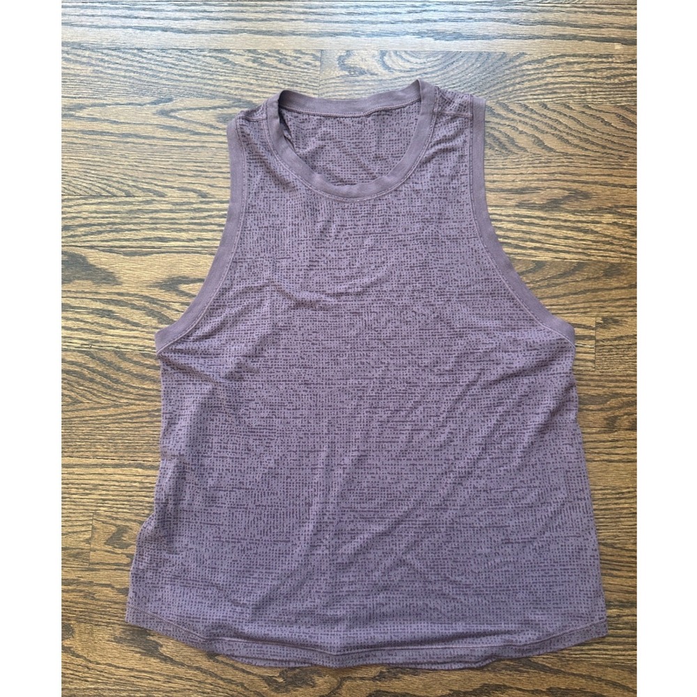 Lululemon Timeless Classic Tank Women 4 Purple Textured Yoga Running